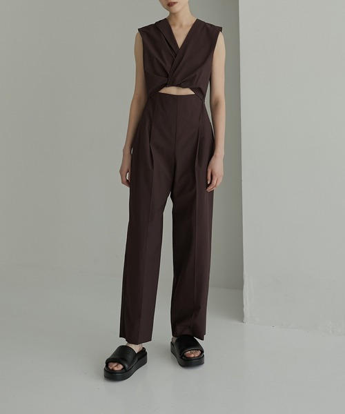 Ameri（アメリ）の「NET TULLE TOP LAYERED ROMPERS（サロペット