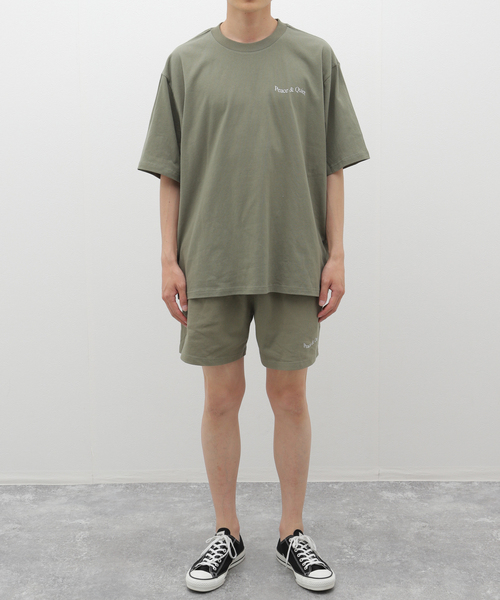 PEACE & QUIET(ピースアンドクワイエット)の「【PEACE&QUIET / ピース & クワイエット】WORDMARK T-SHIRT(Tシャツ/カットソー・メンズ・カーキ/ホワイト・LARGE)」の4枚目の写真