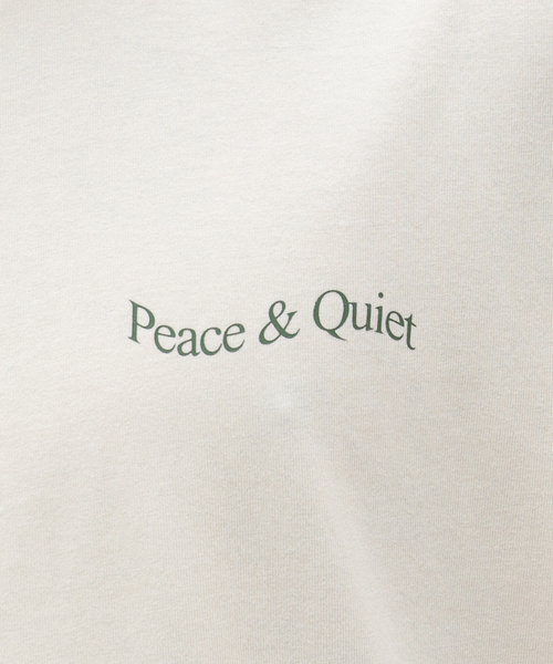 PEACE & QUIET(ピースアンドクワイエット)の「【PEACE&QUIET / ピース & クワイエット】WORDMARK T-SHIRT(Tシャツ/カットソー・メンズ・カーキ/ホワイト・LARGE)」の11枚目の写真