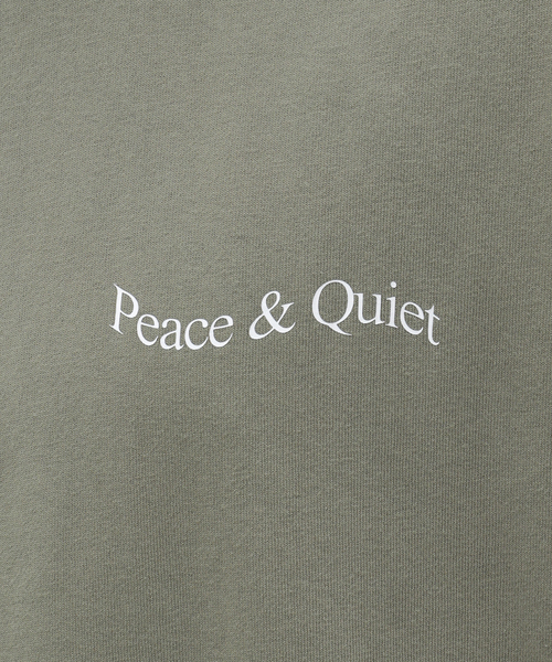 PEACE & QUIET(ピースアンドクワイエット)の「【PEACE&QUIET / ピース & クワイエット】WORDMARK T-SHIRT(Tシャツ/カットソー・メンズ・カーキ/ホワイト・LARGE)」の12枚目の写真