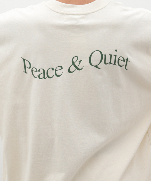 PEACE & QUIET(ピースアンドクワイエット)の「【PEACE&QUIET / ピース & クワイエット】WORDMARK T-SHIRT(Tシャツ/カットソー・メンズ・カーキ/ホワイト・LARGE)」の14枚目の写真