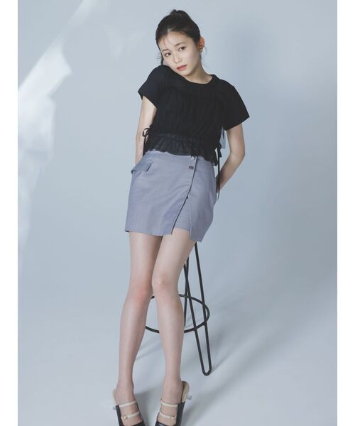 dazzlin（ダズリン）の「【久間田琳加コラボ】ネックメッセージコンパクトTシャツ（Tシャツ/カットソー・レディース・オフホワイト/ブラック/ベージュ・FREE）」の11枚目の写真