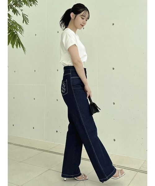 dazzlin（ダズリン）の「【久間田琳加コラボ】ネックメッセージコンパクトTシャツ（Tシャツ/カットソー・レディース・オフホワイト/ブラック/ベージュ・FREE）」の20枚目の写真