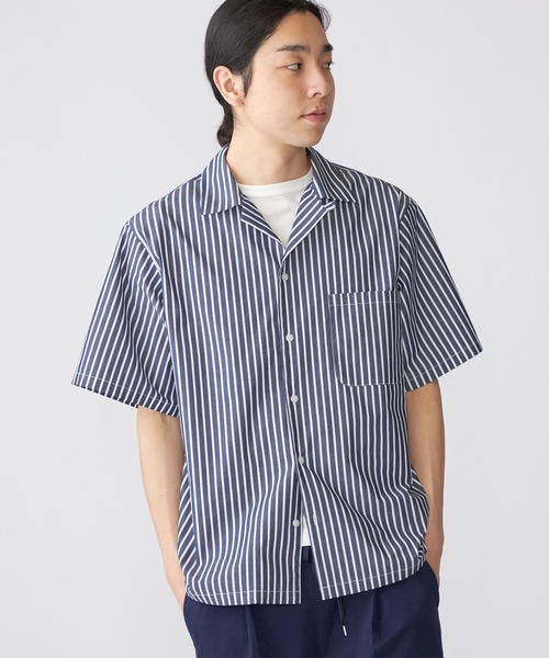 SHIPS.me(シップスミー)の「【ZOZO限定】SHIPS.me: ワイドオープンカラーシャツ(シャツ/ブラウス・メンズ・ネイビー/ブルー/ライトブルー・XL/L/M/S/XS)」の2枚目の写真