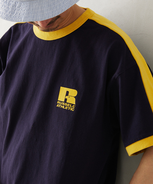 Russell Athletic（ラッセルアスレティック）の「RUSSELL ATHLETIC / ラッセル アスレティック 別注 RINGER TEE（Tシャツ/カットソー・メンズ・ブラック/ホワイト/ネイビー・MEDIUM/LARGE）」の3枚目の写真