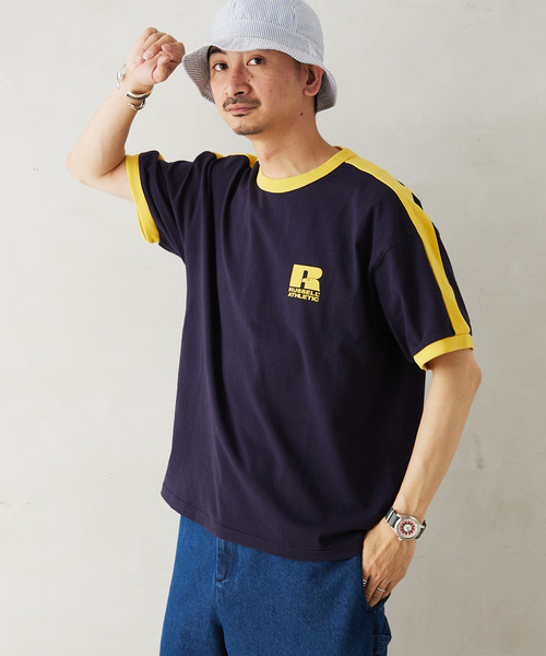 Russell Athletic（ラッセルアスレティック）の「RUSSELL ATHLETIC / ラッセル アスレティック 別注 RINGER TEE（Tシャツ/カットソー・メンズ・ブラック/ホワイト/ネイビー・MEDIUM/LARGE）」の22枚目の写真