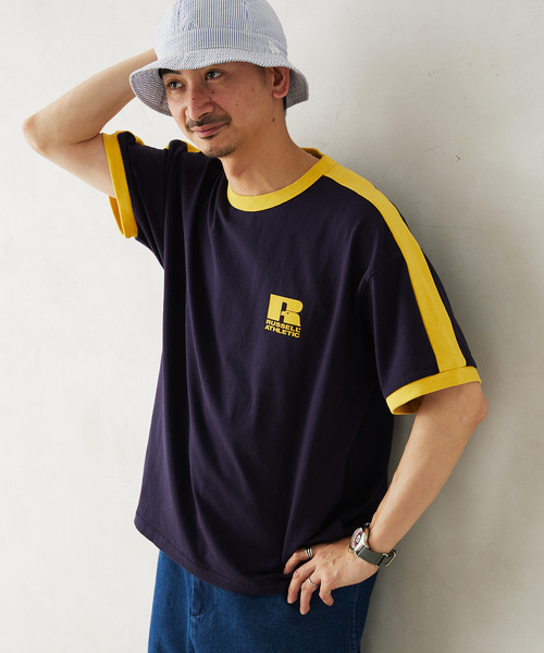 Russell Athletic（ラッセルアスレティック）の「RUSSELL ATHLETIC / ラッセル アスレティック 別注 RINGER TEE（Tシャツ/カットソー・メンズ・ブラック/ホワイト/ネイビー・MEDIUM/LARGE）」の21枚目の写真