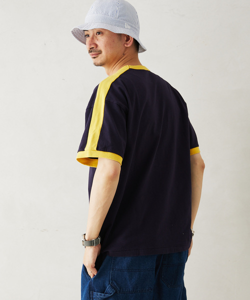 Russell Athletic（ラッセルアスレティック）の「RUSSELL ATHLETIC / ラッセル アスレティック 別注 RINGER TEE（Tシャツ/カットソー・メンズ・ブラック/ホワイト/ネイビー・MEDIUM/LARGE）」の20枚目の写真