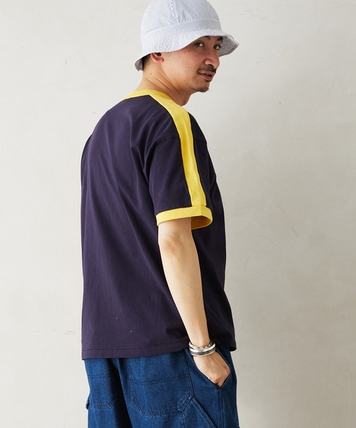 Russell Athletic（ラッセルアスレティック）の「RUSSELL ATHLETIC / ラッセル アスレティック 別注 RINGER TEE（Tシャツ/カットソー・メンズ・ブラック/ホワイト/ネイビー・MEDIUM/LARGE）」の19枚目の写真