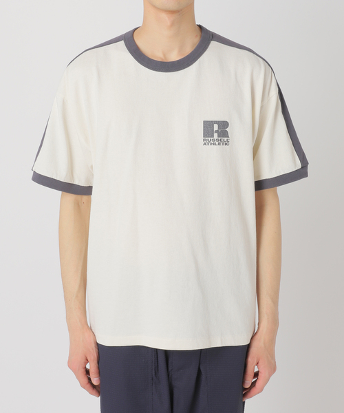 Russell Athletic（ラッセルアスレティック）の「RUSSELL ATHLETIC / ラッセル アスレティック 別注 RINGER TEE（Tシャツ/カットソー・メンズ・ブラック/ホワイト/ネイビー・MEDIUM/LARGE）」の18枚目の写真