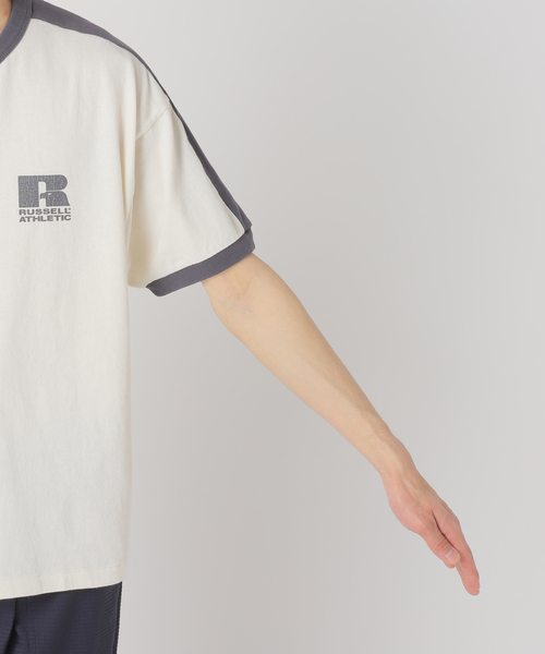 Russell Athletic（ラッセルアスレティック）の「RUSSELL ATHLETIC / ラッセル アスレティック 別注 RINGER TEE（Tシャツ/カットソー・メンズ・ブラック/ホワイト/ネイビー・MEDIUM/LARGE）」の13枚目の写真