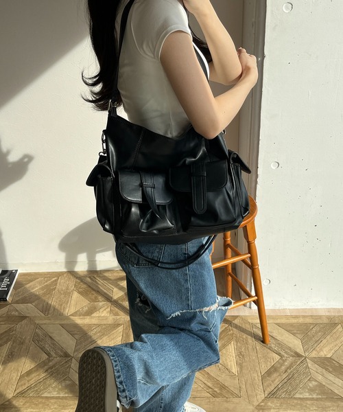 RiLi（リリ）の「ダブルポケットビッグショルダー【RL】（ショルダー