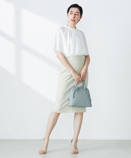 NOLLY'Sノーリーズ　割繊2WAY衿フリルブラウス NOLLEY'S（ノーリーズ）の「割繊2WAY衿フリルブラウス（シャツ