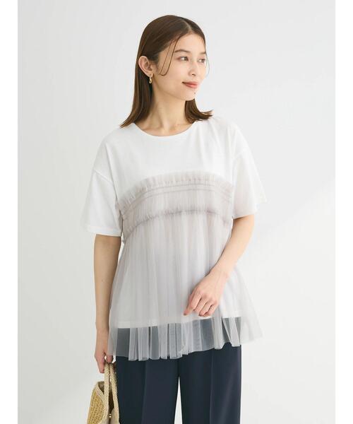 ELENCARE DUE（エレンカーレデュエ）の「・ELENCARE　DUE　チュールドッキングTEE（Tシャツ/カットソー・レディース・ブルー/オフホワイト/チャコールグレー/ブラック・FREE）」の10枚目の写真