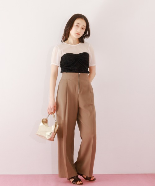 HEYUMM(ヘユム)の「ビスチェドッキングトップ(Tシャツ/カットソー・レディース・グレー系その他/ブラック系その他/ホワイト系その他・ONE)」の5枚目の写真