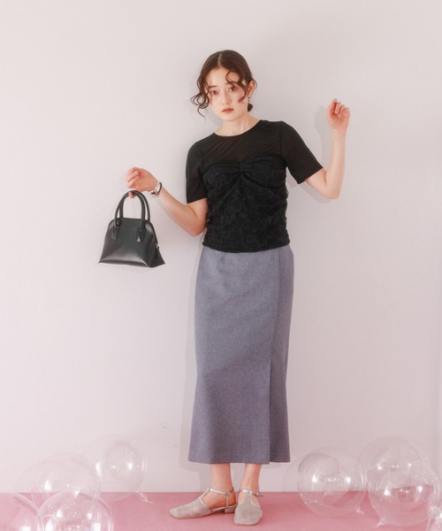 HEYUMM(ヘユム)の「ビスチェドッキングトップ(Tシャツ/カットソー・レディース・グレー系その他/ブラック系その他/ホワイト系その他・ONE)」の13枚目の写真