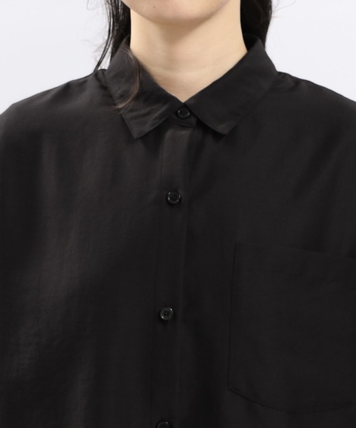 GLOBAL WORK Smile Seed Store（グローバルワーク スマイルシードストア）の「サラサラクロップドシャツ/114583（シャツ/ブラウス・レディース・グレイッシュベージュ/ブラック/グレー系その他・LARGE/MEDIUM/X-LARGE）」の21枚目の写真