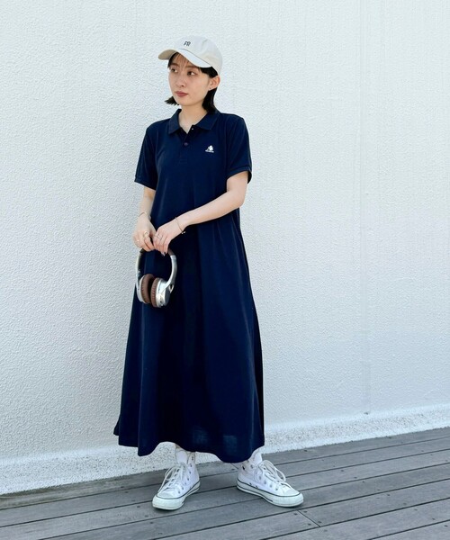 GEVACO（ゲバコ）の「【GEVACO/ゲバコ】ドライタッチポロシャツフレアワンピース（ワンピース・レディース・レッド/ネイビー/ブラック/ライトグレー・38）」の4枚目の写真