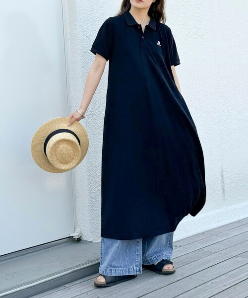 GEVACO（ゲバコ）の「【GEVACO/ゲバコ】ドライタッチポロシャツフレアワンピース（ワンピース・レディース・レッド/ネイビー/ブラック/ライトグレー・38）」の2枚目の写真