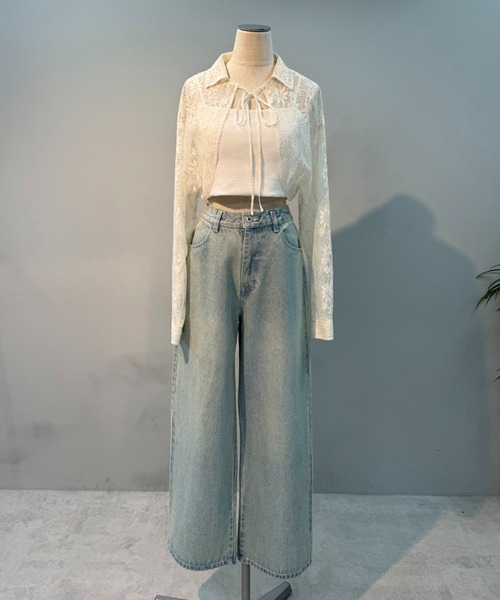 one after another NICE CLAUP（ワンアフターアナザーナイスクラップ）の「シャツボレロ（シャツ/ブラウス・レディース・アイボリー/サックスブルー/ブラック/ブラック系その他・FREE）」の12枚目の写真