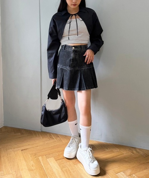 one after another NICE CLAUP（ワンアフターアナザーナイスクラップ）の「シャツボレロ（シャツ/ブラウス・レディース・アイボリー/サックスブルー/ブラック/ブラック系その他・FREE）」の16枚目の写真