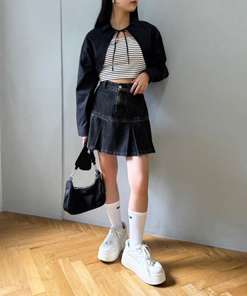 one after another NICE CLAUP（ワンアフターアナザーナイスクラップ）の「シャツボレロ（シャツ/ブラウス・レディース・アイボリー/サックスブルー/ブラック/ブラック系その他・FREE）」の15枚目の写真