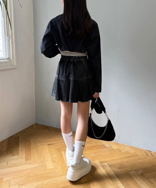 one after another NICE CLAUP（ワンアフターアナザーナイスクラップ）の「シャツボレロ（シャツ/ブラウス・レディース・アイボリー/サックスブルー/ブラック/ブラック系その他・FREE）」の14枚目の写真