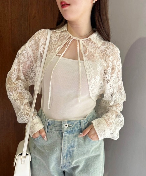 one after another NICE CLAUP（ワンアフターアナザーナイスクラップ）の「シャツボレロ（シャツ/ブラウス・レディース・アイボリー/サックスブルー/ブラック/ブラック系その他・FREE）」の18枚目の写真