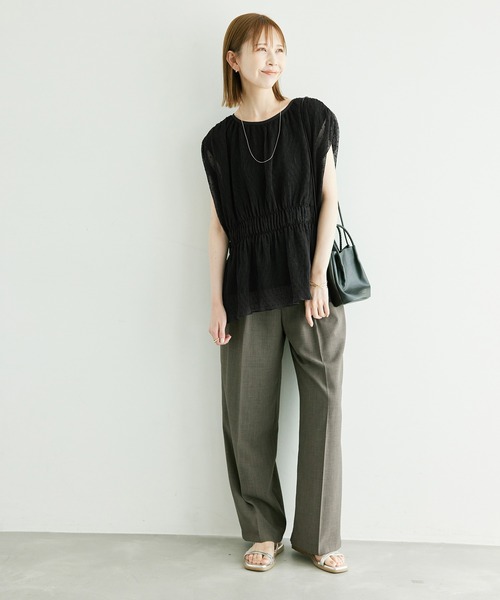 ROPE' PICNIC（ロペピクニック）の「シャーリングドットブラウス（シャツ/ブラウス・レディース・ホワイト系その他/ブラック・38）」の4枚目の写真