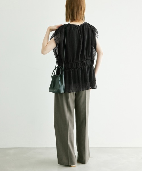 ROPE' PICNIC（ロペピクニック）の「シャーリングドットブラウス（シャツ/ブラウス・レディース・ホワイト系その他/ブラック・38）」の6枚目の写真