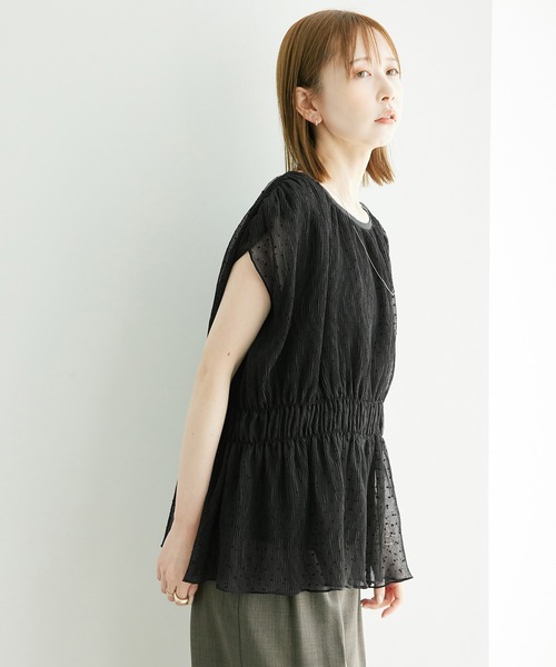 ROPE' PICNIC（ロペピクニック）の「シャーリングドットブラウス（シャツ/ブラウス・レディース・ホワイト系その他/ブラック・38）」の8枚目の写真