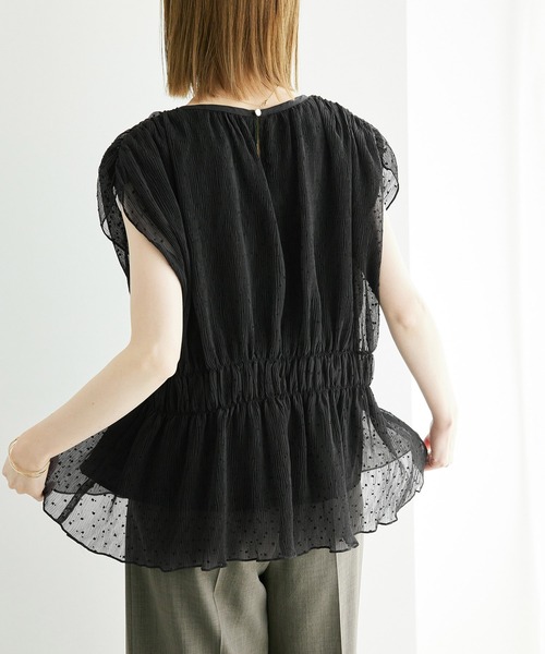 ROPE' PICNIC（ロペピクニック）の「シャーリングドットブラウス（シャツ/ブラウス・レディース・ホワイト系その他/ブラック・38）」の9枚目の写真
