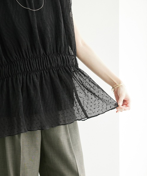 ROPE' PICNIC（ロペピクニック）の「シャーリングドットブラウス（シャツ/ブラウス・レディース・ホワイト系その他/ブラック・38）」の10枚目の写真