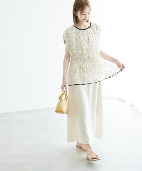 ROPE' PICNIC（ロペピクニック）の「シャーリングドットブラウス（シャツ/ブラウス・レディース・ホワイト系その他/ブラック・38）」の11枚目の写真