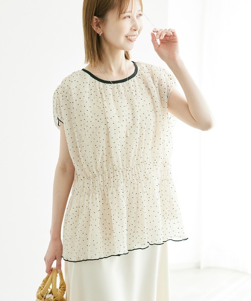 ROPE' PICNIC（ロペピクニック）の「シャーリングドットブラウス（シャツ/ブラウス・レディース・ホワイト系その他/ブラック・38）」の14枚目の写真