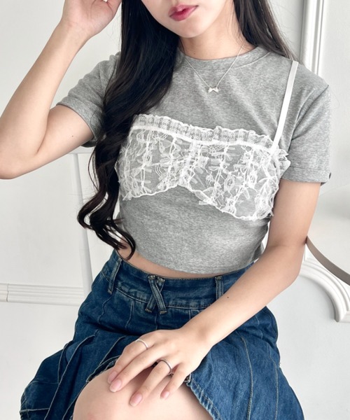 【SALE】リボンビスチェドッキングＴシャツ【ネコポス】