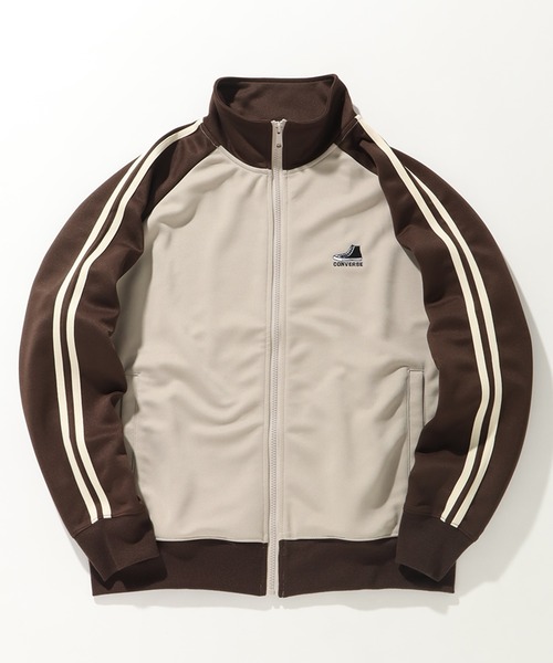 CONVERSE(コンバース)の「【CONVERSE/コンバース】2line 配色 ラグラン トラック ジャケット(ナイロンジャケット・メンズ・グレイッシュベージュ/クリーム・L/M/LL)」の2枚目の写真
