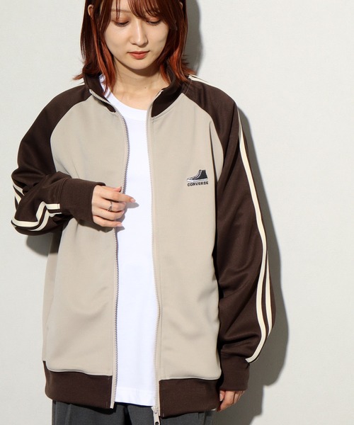 CONVERSE(コンバース)の「【CONVERSE/コンバース】2line 配色 ラグラン トラック ジャケット(ナイロンジャケット・メンズ・グレイッシュベージュ/クリーム・L/M/LL)」の21枚目の写真