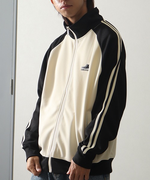 CONVERSE(コンバース)の「【CONVERSE/コンバース】2line 配色 ラグラン トラック ジャケット(ナイロンジャケット・メンズ・グレイッシュベージュ/クリーム・L/M/LL)」の12枚目の写真