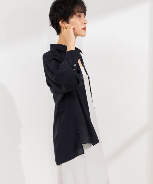 NOLLEY’S Sophi（ノーリーズソフィ）の「シアーボリュームスリーブブラウス（シャツ/ブラウス・レディース・ネイビー/ミント・38）」の14枚目の写真