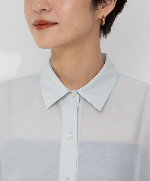 NOLLEY’S Sophi（ノーリーズソフィ）の「シアーボリュームスリーブブラウス（シャツ/ブラウス・レディース・ネイビー/ミント・38）」の7枚目の写真