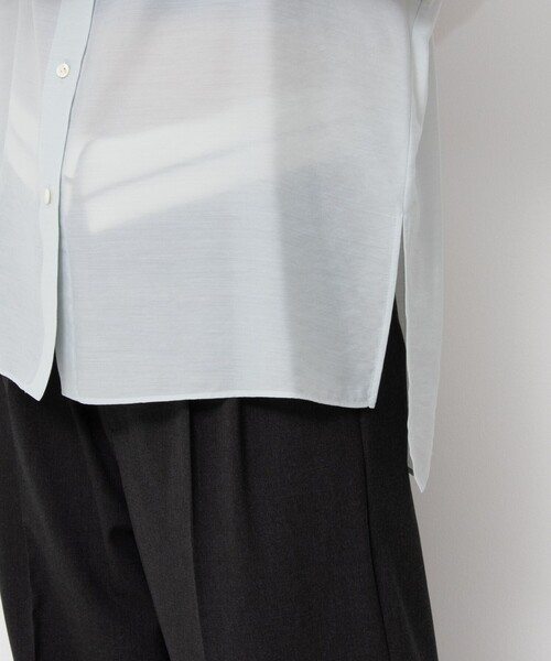 NOLLEY’S Sophi（ノーリーズソフィ）の「シアーボリュームスリーブブラウス（シャツ/ブラウス・レディース・ネイビー/ミント・38）」の4枚目の写真