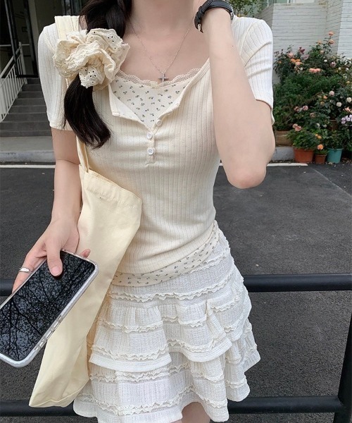 almo（アルモ）の「レイヤード風カットソー(BQ)（Tシャツ/カットソー・レディース・ピンク/ブルー/ベージュ・FREE）」の12枚目の写真
