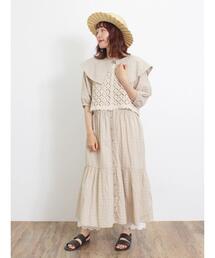 Samansa Mos2 | セーラー襟ティアードワンピース(ワンピース)