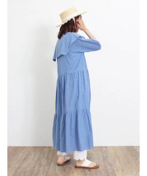 さや様 3点 サマンサモスモス レース セーラー襟 ワンピース 羽織 セール】 【S/Mサイズ】セーラー襟前立てレース配色ワンピース