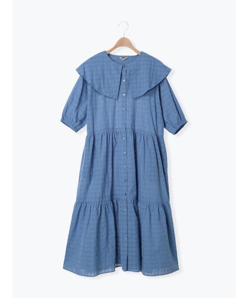 Samansa Mos2（サマンサ モスモス）の「セーラー襟ティアードワンピース（ワンピース・レディース・ブルー/グリーン/チャコールグレー/ベージュ・F）」の12枚目の写真