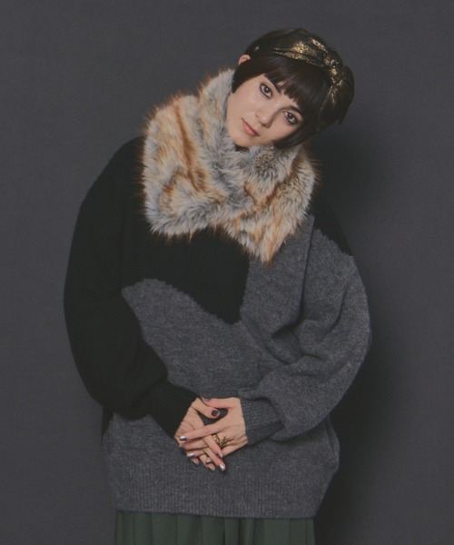 manana suerte（マニャーナスエルテ）の「2TONEオーバールーズニット（ニット/セーター・レディース・その他1/その他2/その他3/その他4・FREE）」の11枚目の写真