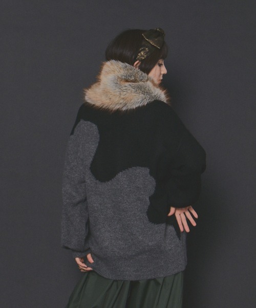 manana suerte（マニャーナスエルテ）の「2TONEオーバールーズニット（ニット/セーター・レディース・その他1/その他2/その他3/その他4・FREE）」の13枚目の写真