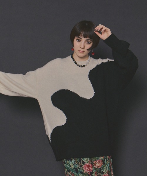 manana suerte（マニャーナスエルテ）の「2TONEオーバールーズニット（ニット/セーター・レディース・その他1/その他2/その他3/その他4・FREE）」の22枚目の写真