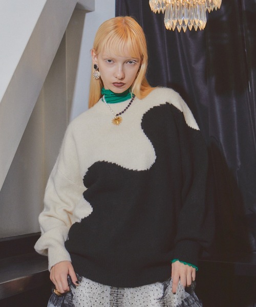 manana suerte（マニャーナスエルテ）の「2TONEオーバールーズニット（ニット/セーター・レディース・その他1/その他2/その他3/その他4・FREE）」の10枚目の写真